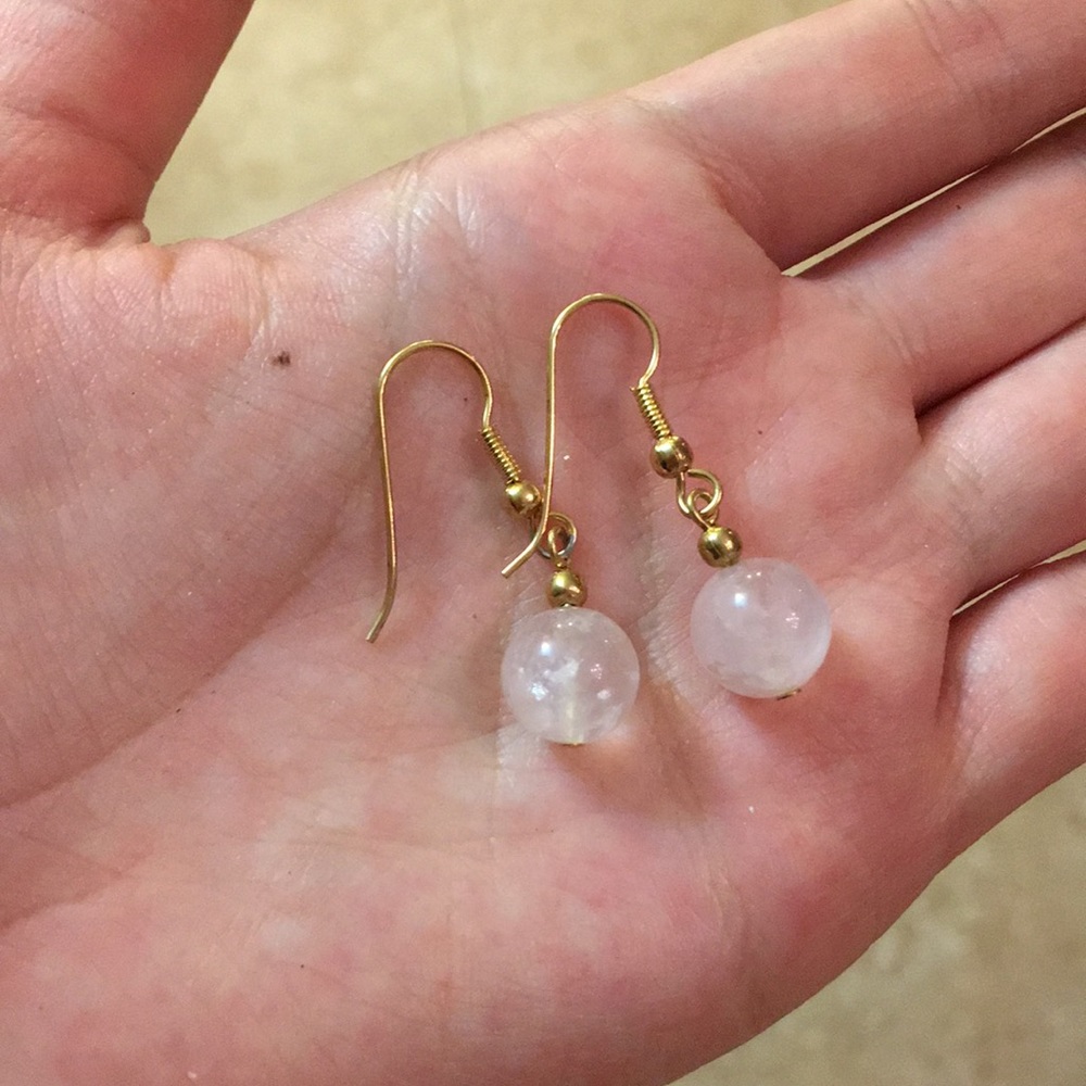 Rose quartz earrings